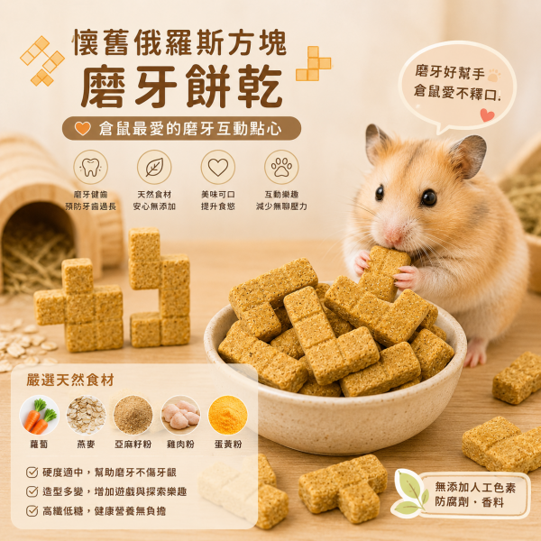 懷舊俄羅斯方塊磨牙小餅乾10g