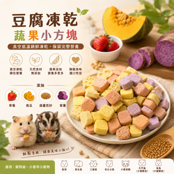 蔬果豆腐凍乾5g(添加葫蘆巴籽)