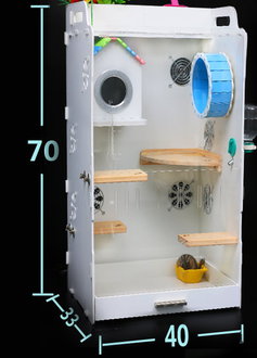生態板豪華松鼠小蜜籠-40*33*70（全配）