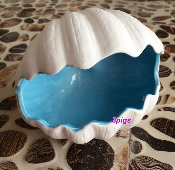 (特價)消暑海洋貝殼陶瓷窩(黃金鼠可用)-藍色-大款